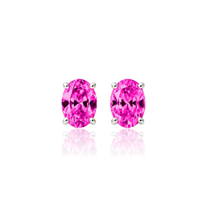 Velara Grande Stud Earrings – Vivid Pink Sapphire