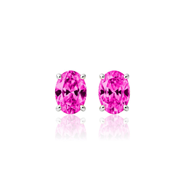 Velara Grande Stud Earrings – Vivid Pink Sapphire