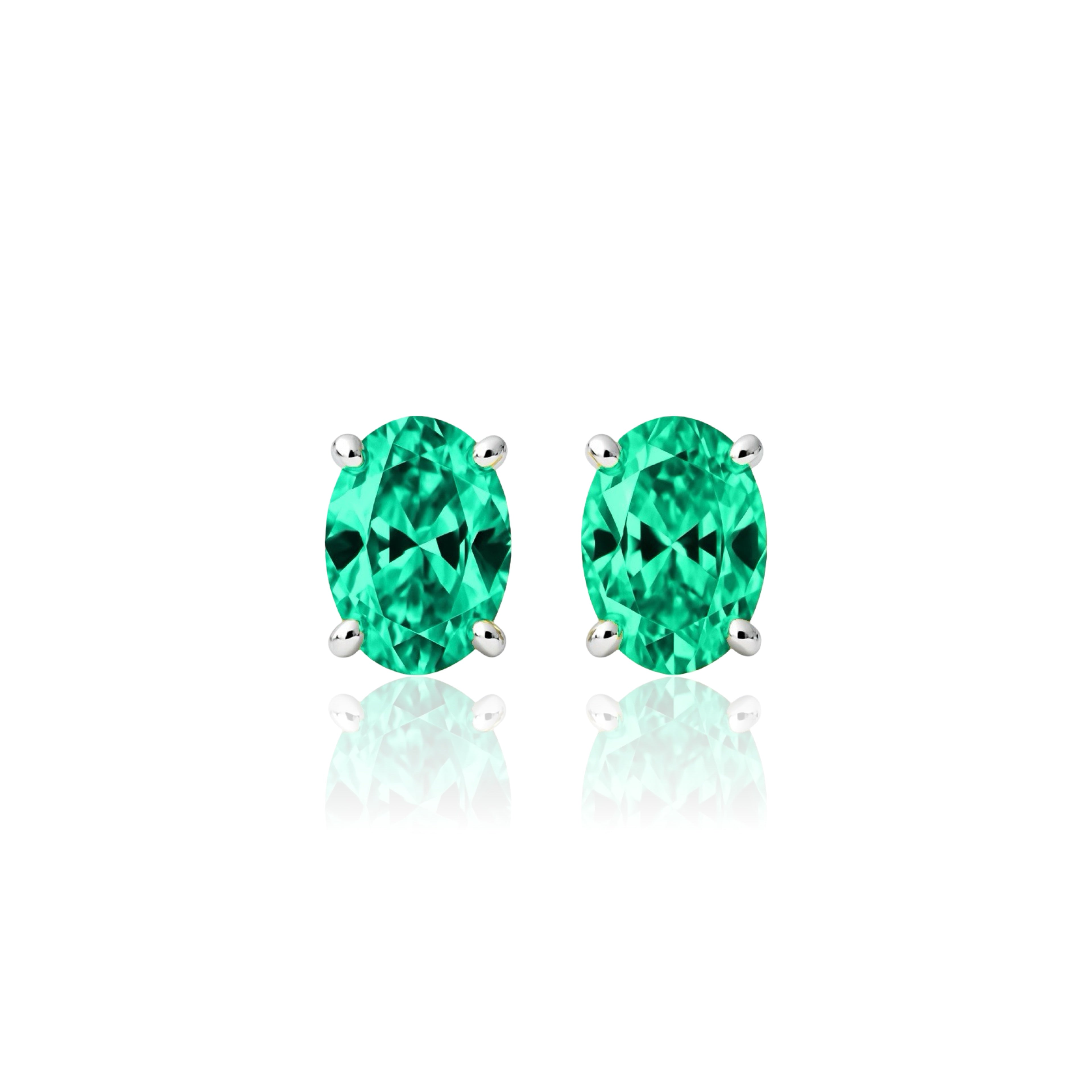 Velara Grande Stud Earrings – Colombian Green Emerald