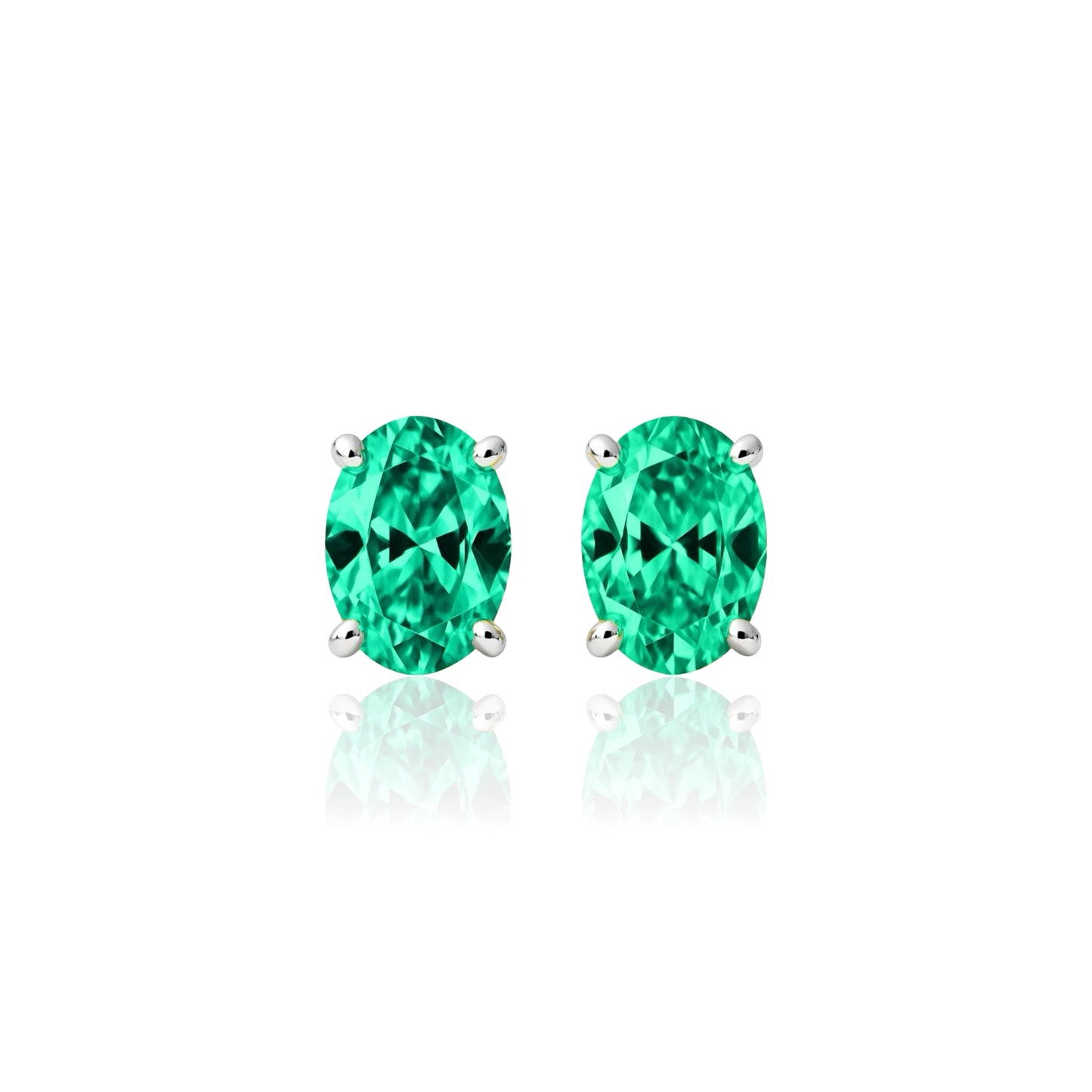 Velara Grande Stud Earrings – Colombian Green Emerald