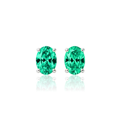 Velara Mini Stud Earrings – Colombian Green Emerald