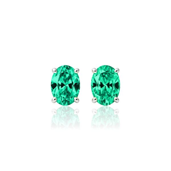 Velara Grande Stud Earrings – Colombian Green Emerald