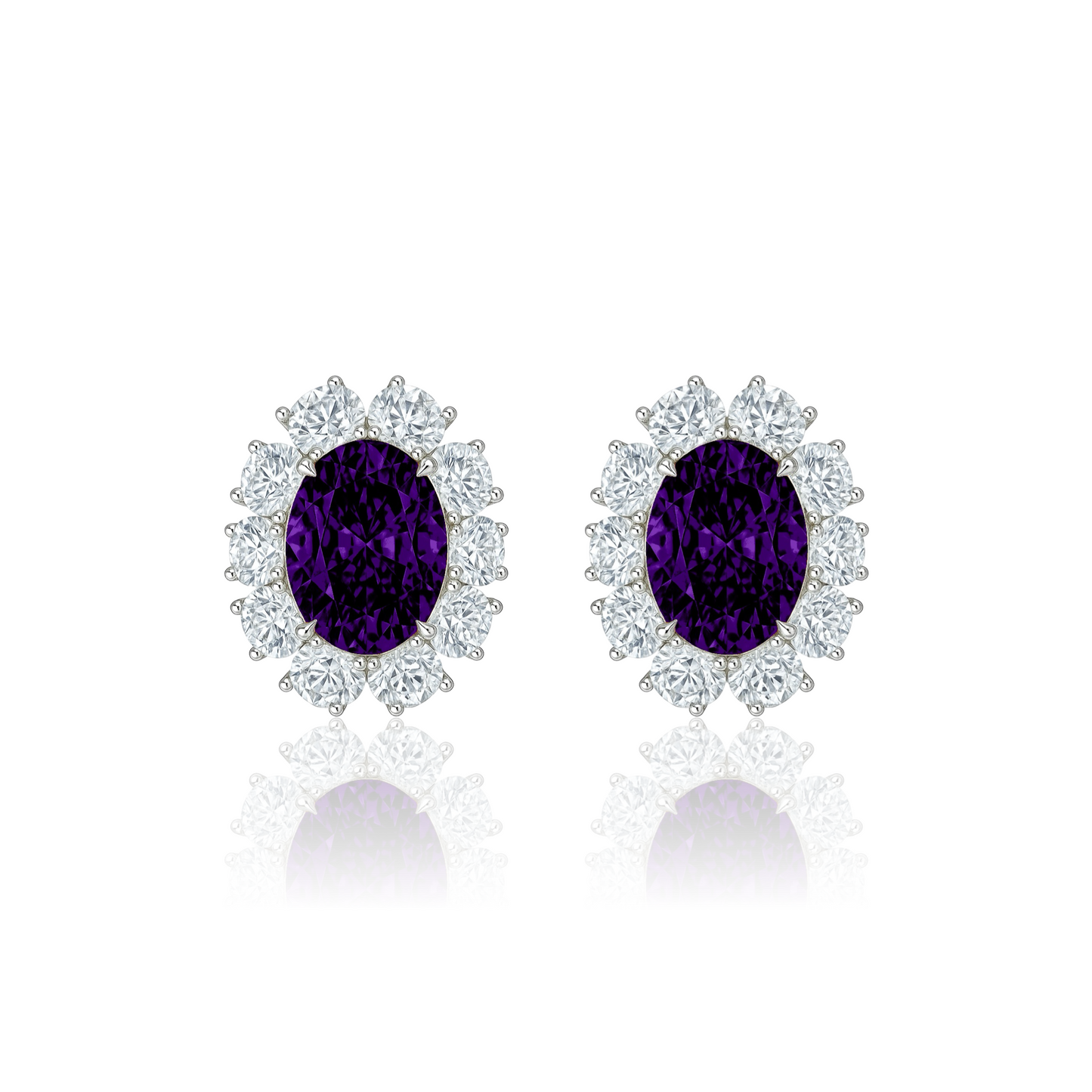 Velara Halo Earrings – Colombian Green Emerald