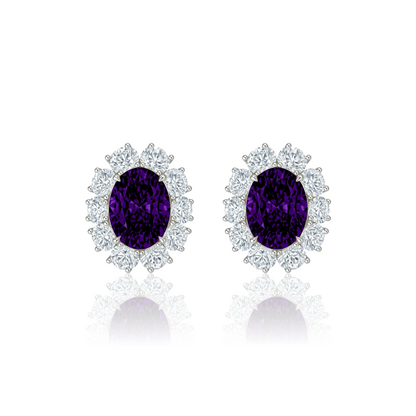 Velara Halo Earrings – Colombian Green Emerald