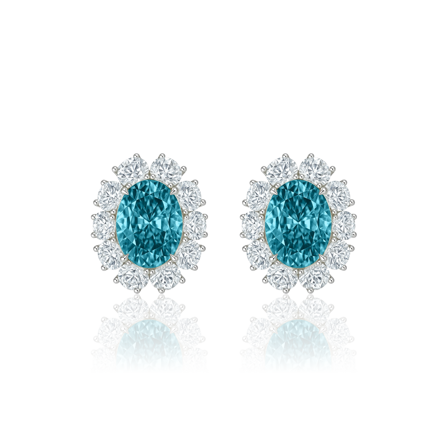 Velara Halo Earrings – Colombian Green Emerald