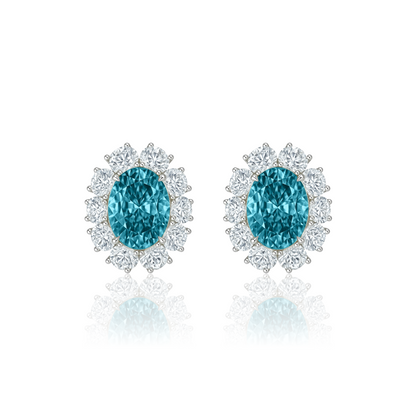Velara Halo Earrings – Colombian Green Emerald