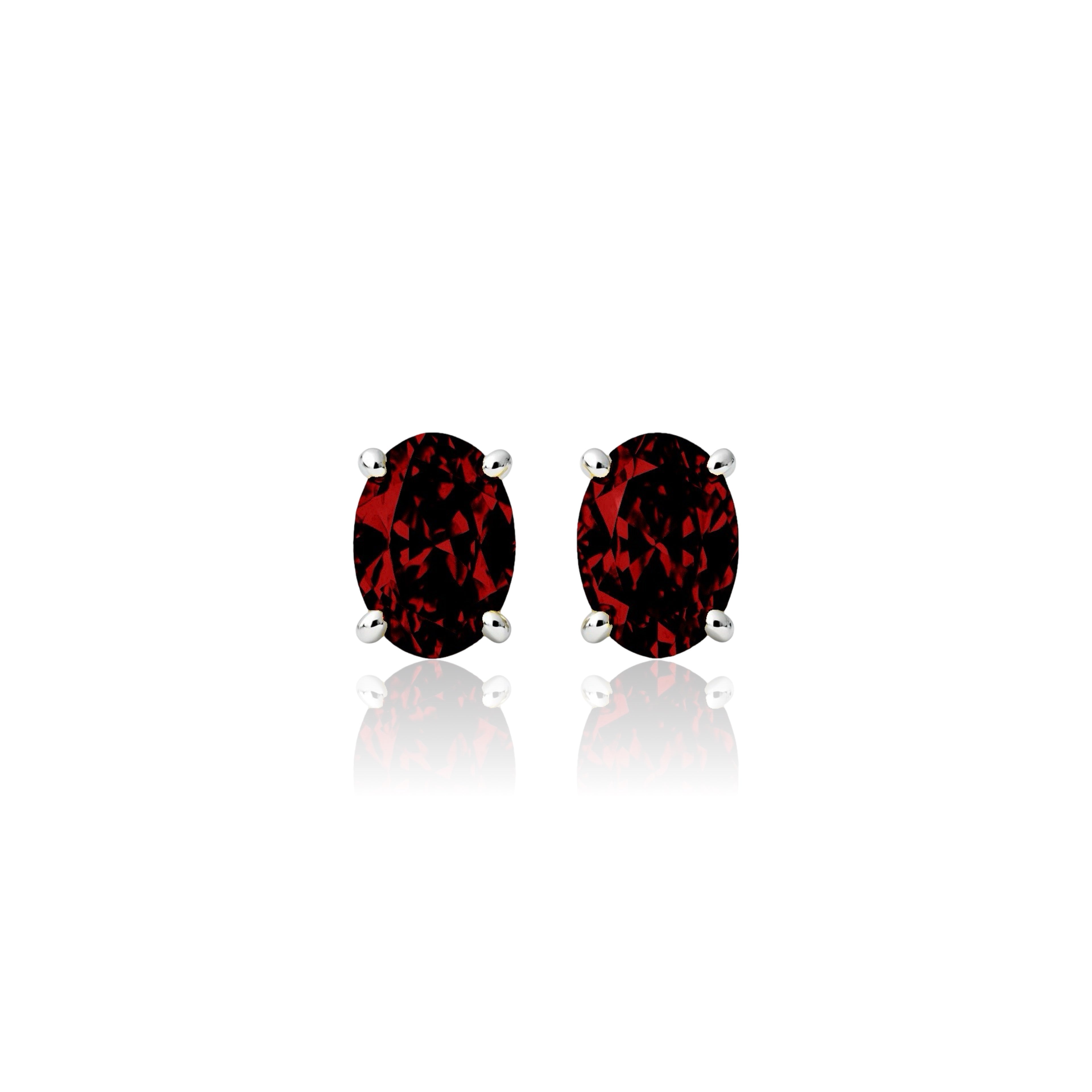 Velara Mini Stud Earrings – Deep Red Garnet