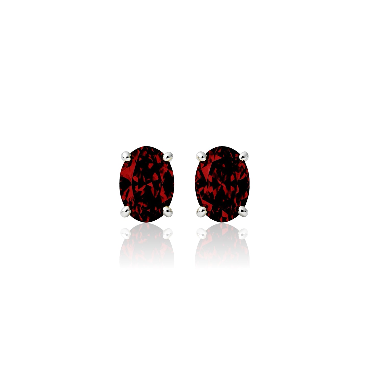 Velara Mini Stud Earrings – Deep Red Garnet