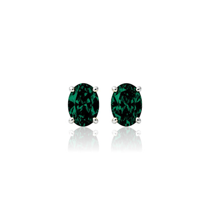 Velara Grande Stud Earrings – Zambian Green Emerald