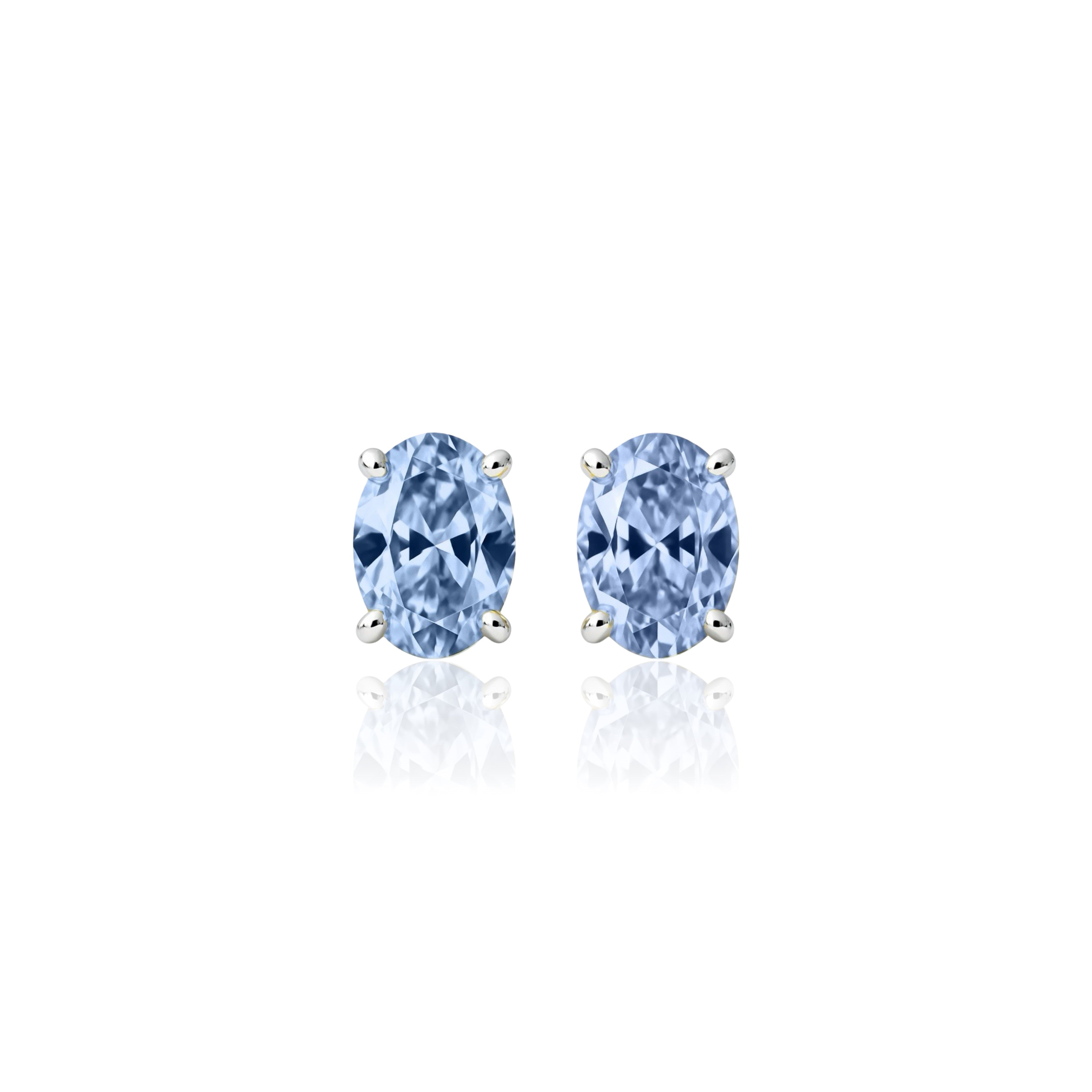 Velara Mini Stud Earrings – Light Blue Aquamarine