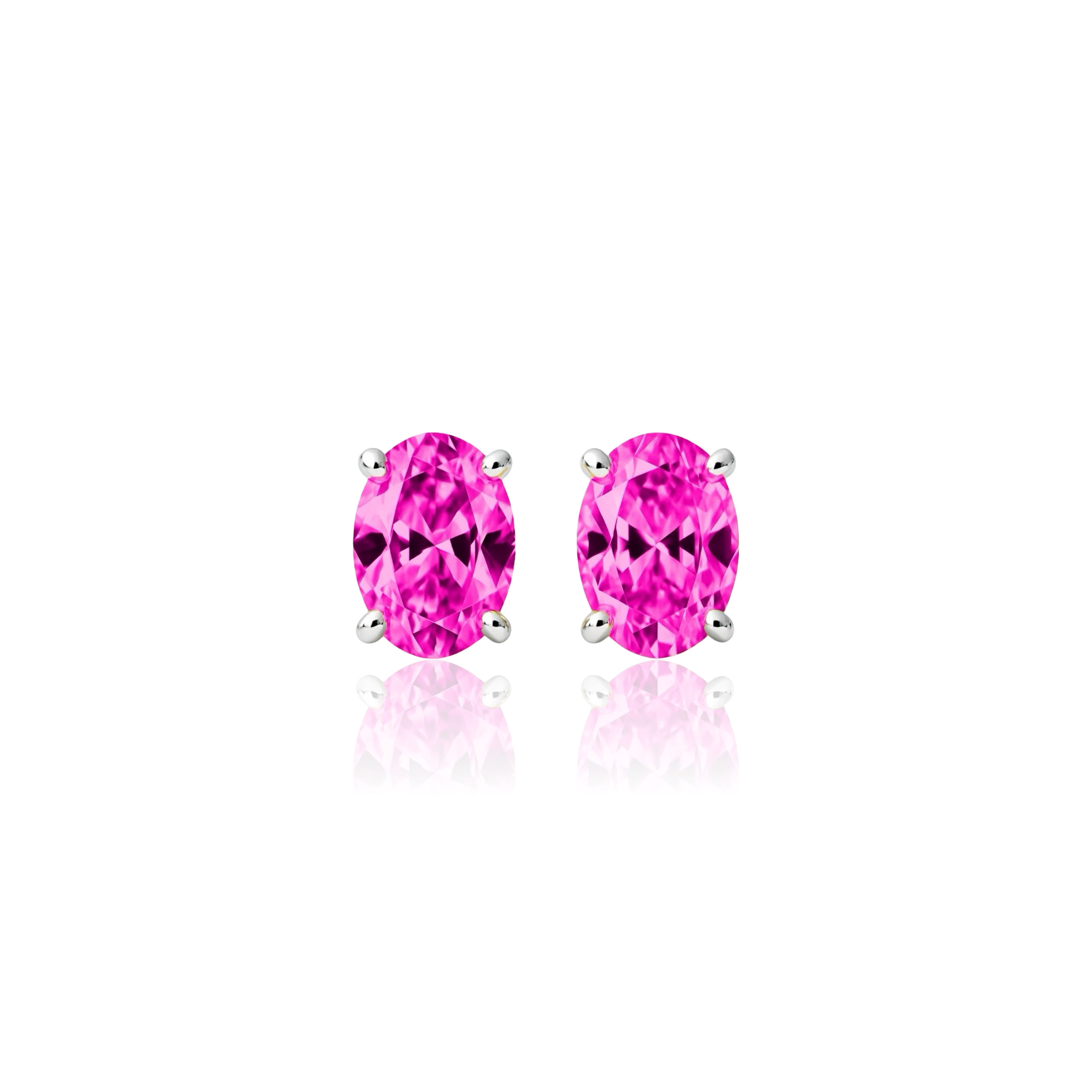 Velara Mini Stud Earrings – Vivid Pink Sapphire