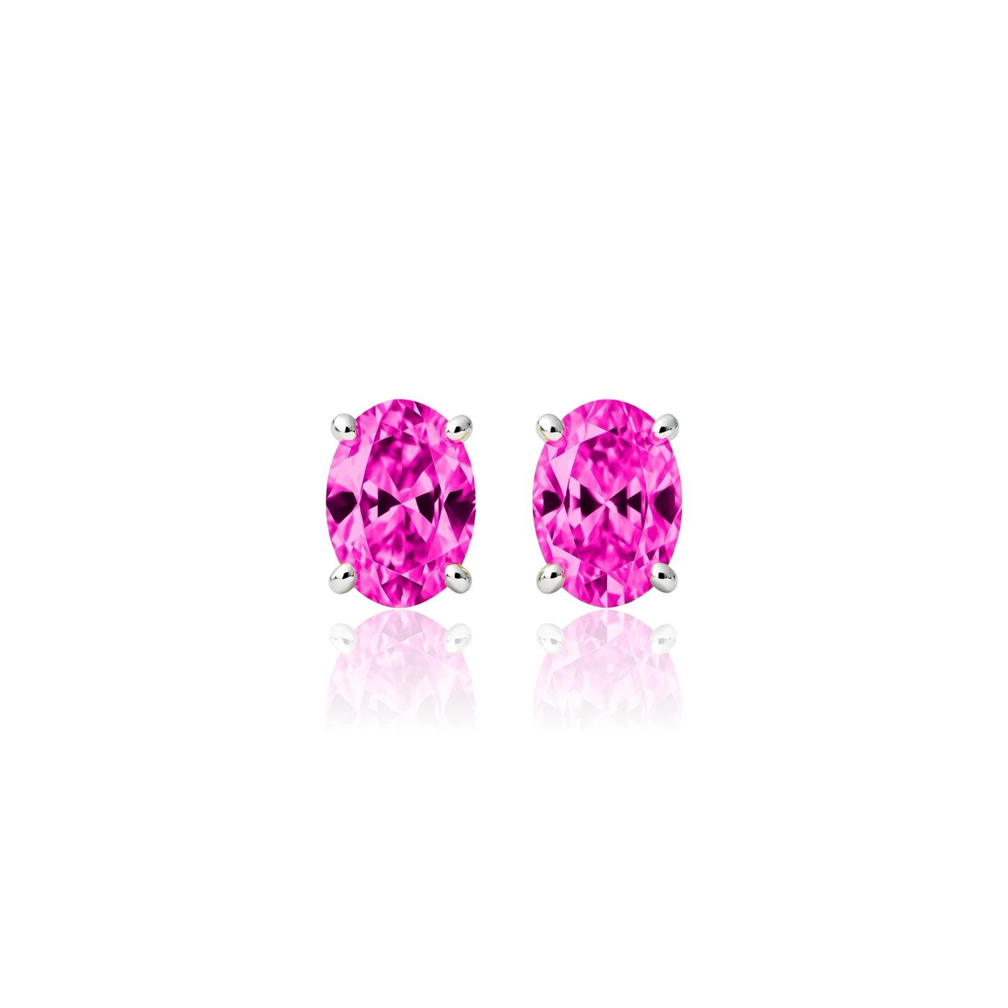 Velara Mini Stud Earrings – Vivid Pink Sapphire