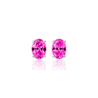 Velara Grande Stud Earrings – Vivid Pink Sapphire