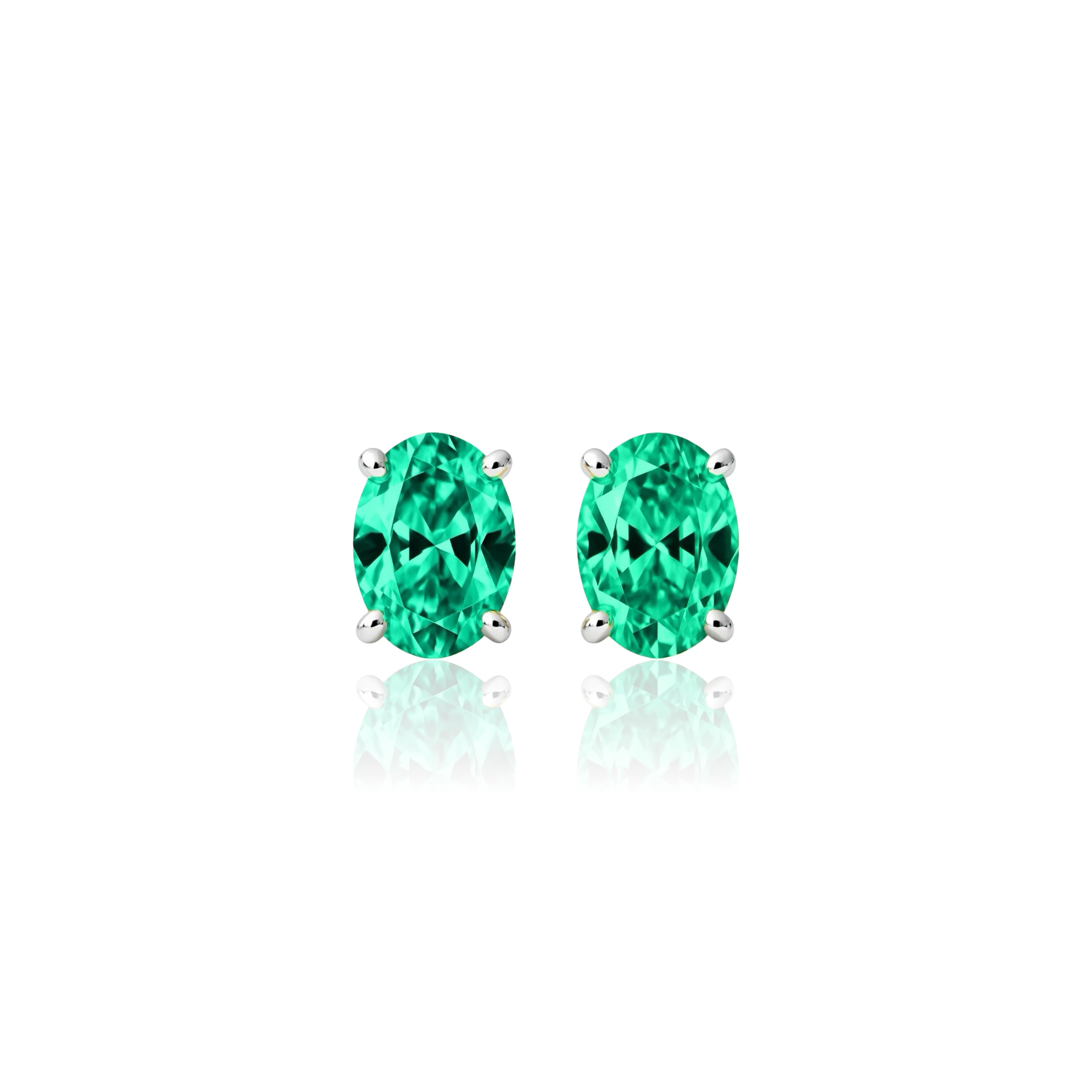 Velara Mini Stud Earrings – Colombian Green Emerald
