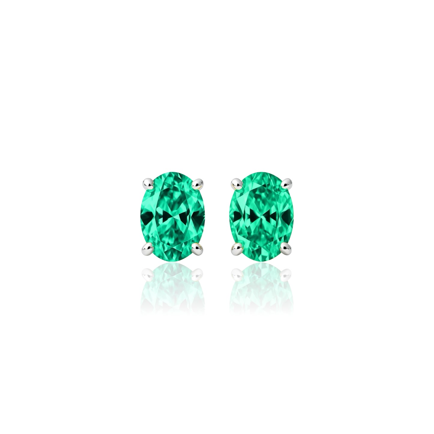 Velara Grande Stud Earrings – Colombian Green Emerald