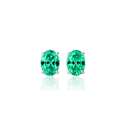 Velara Mini Stud Earrings – Colombian Green Emerald
