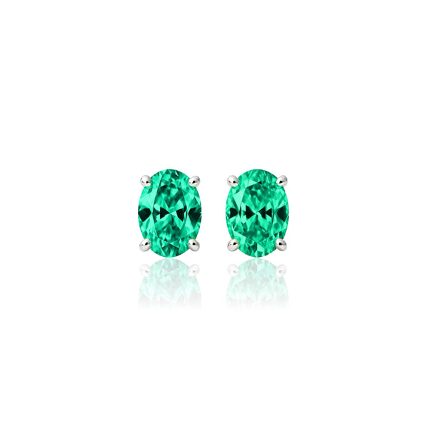 Velara Mini Stud Earrings – Colombian Green Emerald