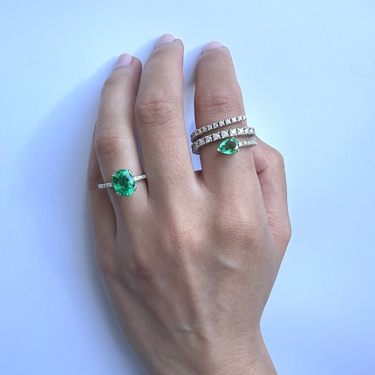 Velara Pavé Solitaire Ring – Deep Red Garnet