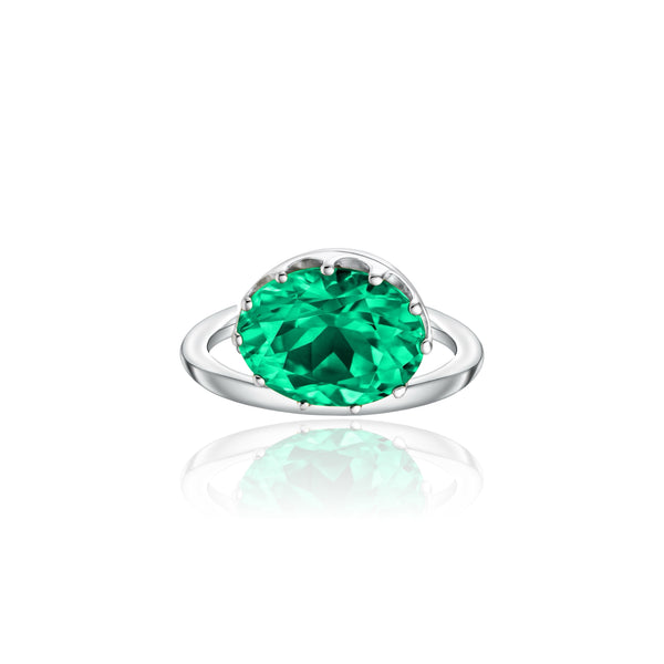 Velara Satellite Ring – Colombian Green Emerald