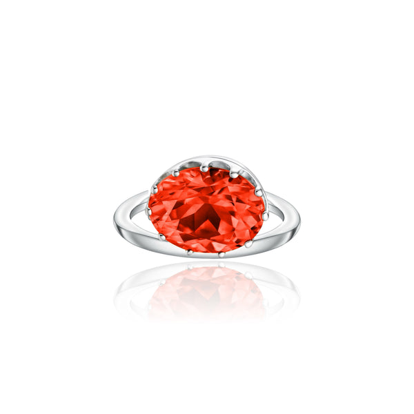 Velara Satellite Ring – Orange Padparadscha Sapphire