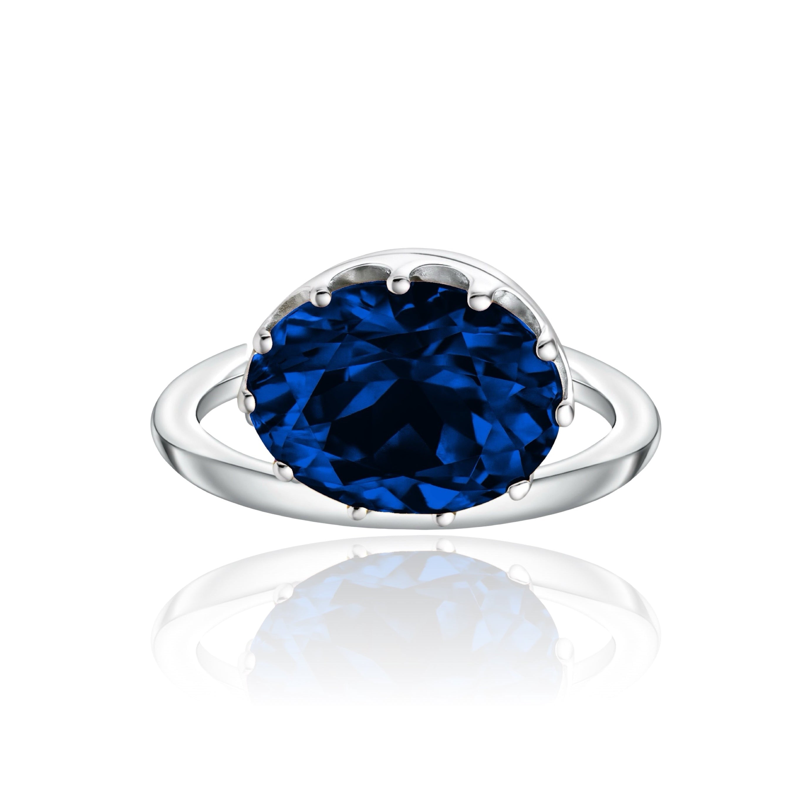 Velara Satellite Ring – Blue Sapphire