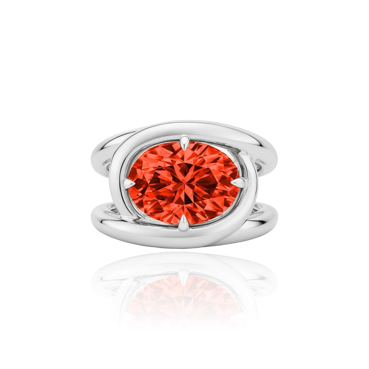 Velara Twist Ring – Orange Padparadscha Sapphire