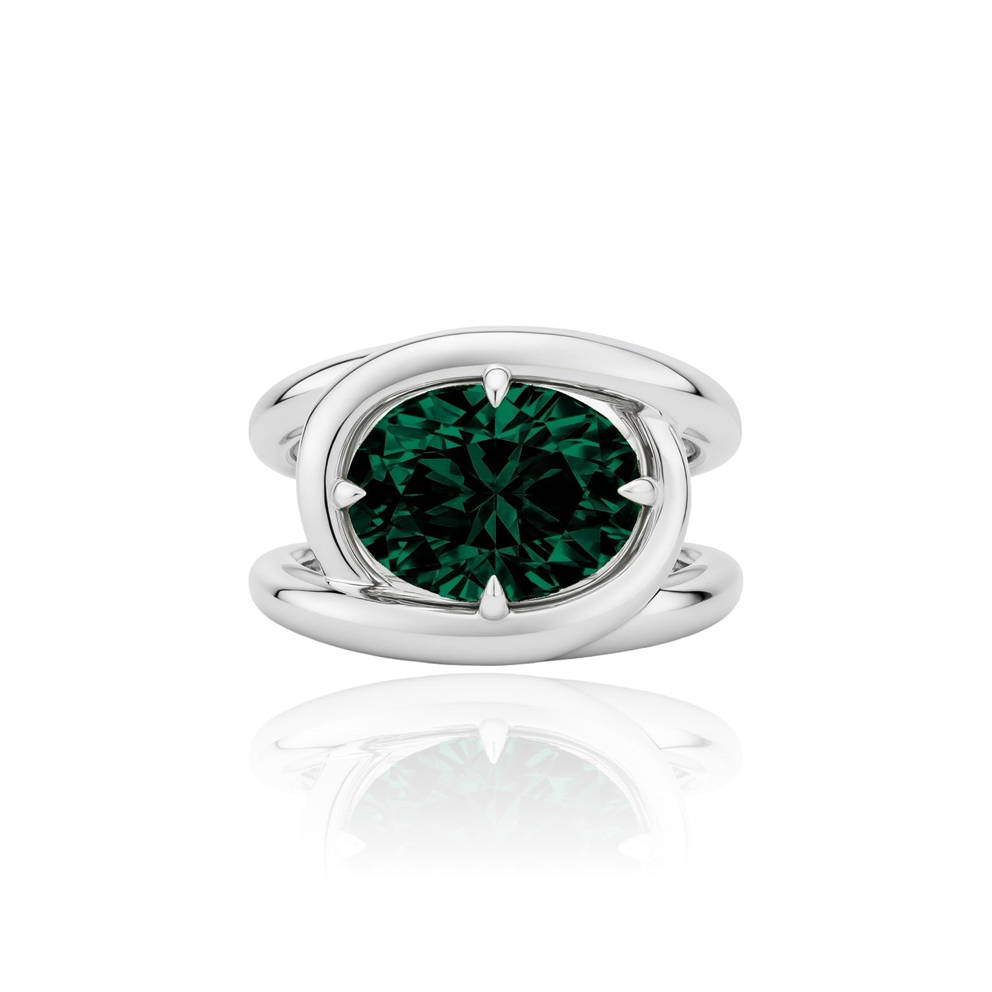 Velara Twist Ring – Zambian Green Emerald
