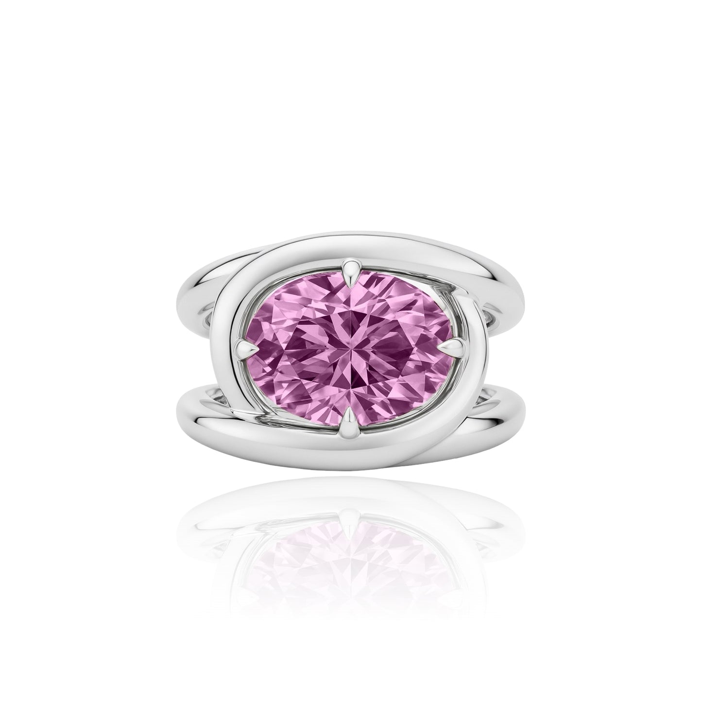 Velara Twist Ring – Light Pink Sapphire