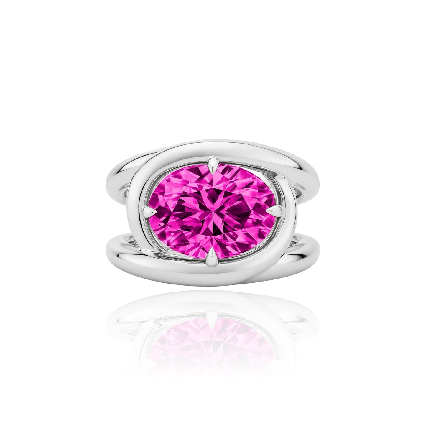 Velara Twist Ring – Vivid Pink Sapphire