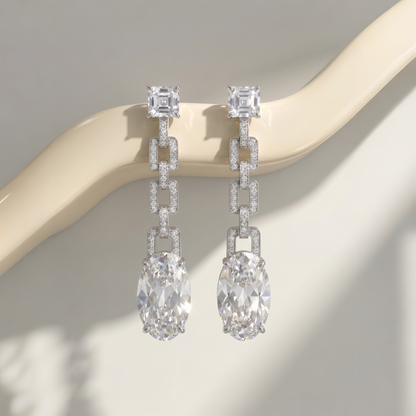 Velara Drop-Link Earrings – Rock Crystal