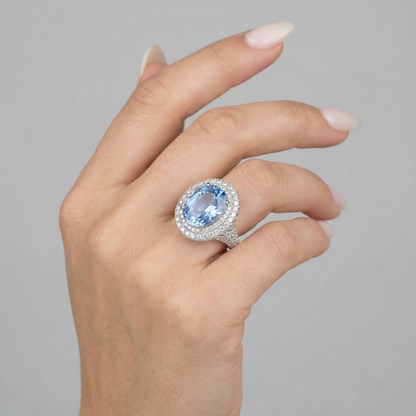 Velara Statement Ring – Light Blue Aquamarine