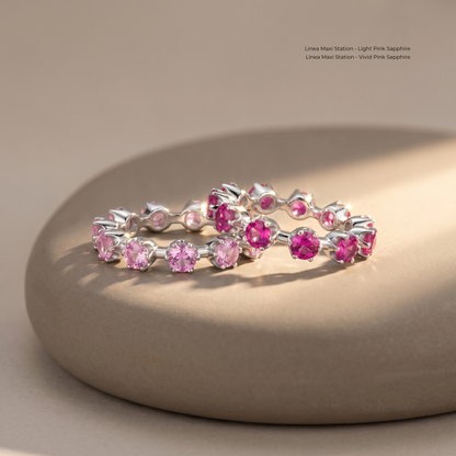 Linea Maxi Station Ring – Vivid Pink Sapphire