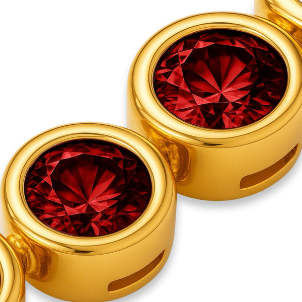 Forma Tennis Necklace – Deep Red Garnet