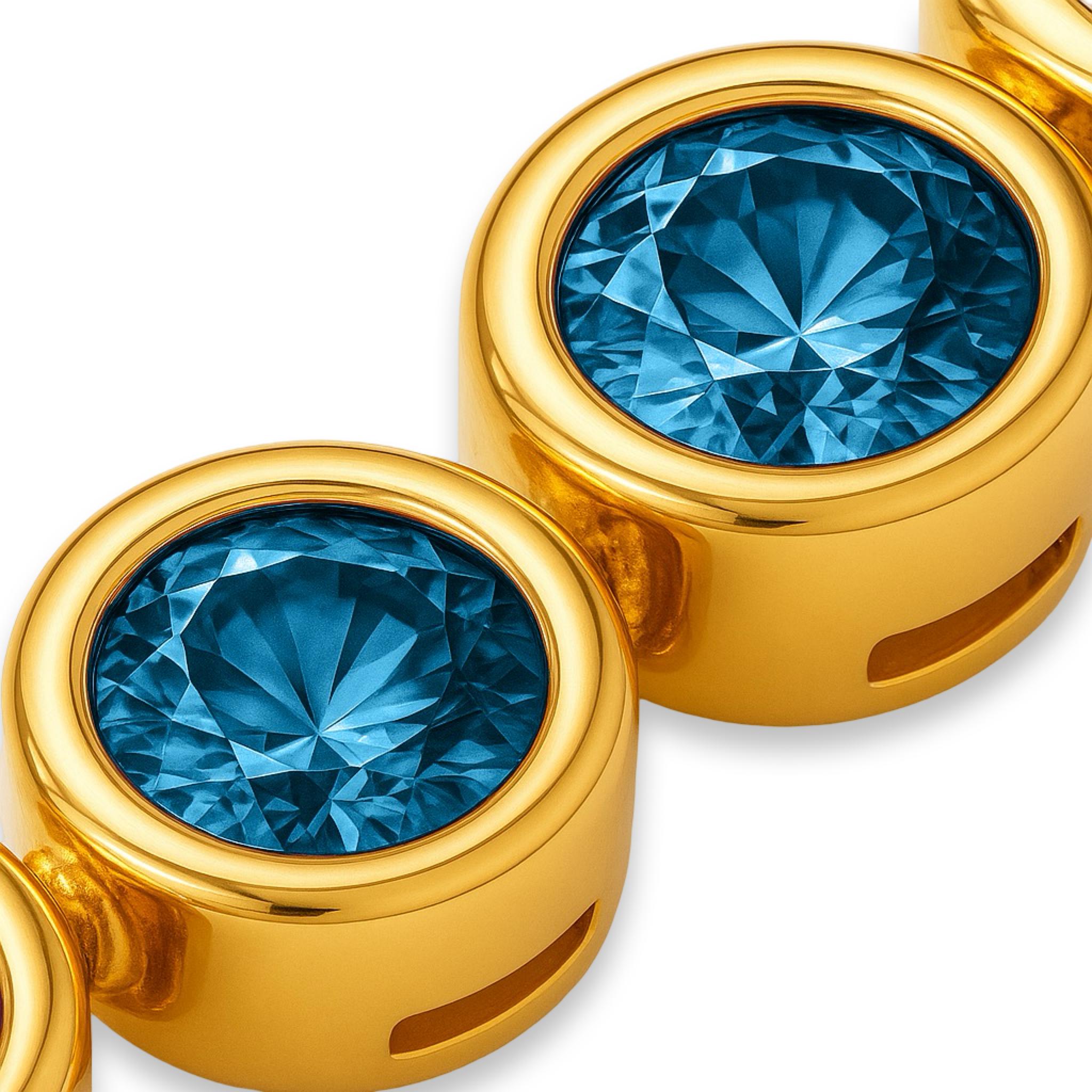 Forma Tennis Necklace – Teal Blue Spinel