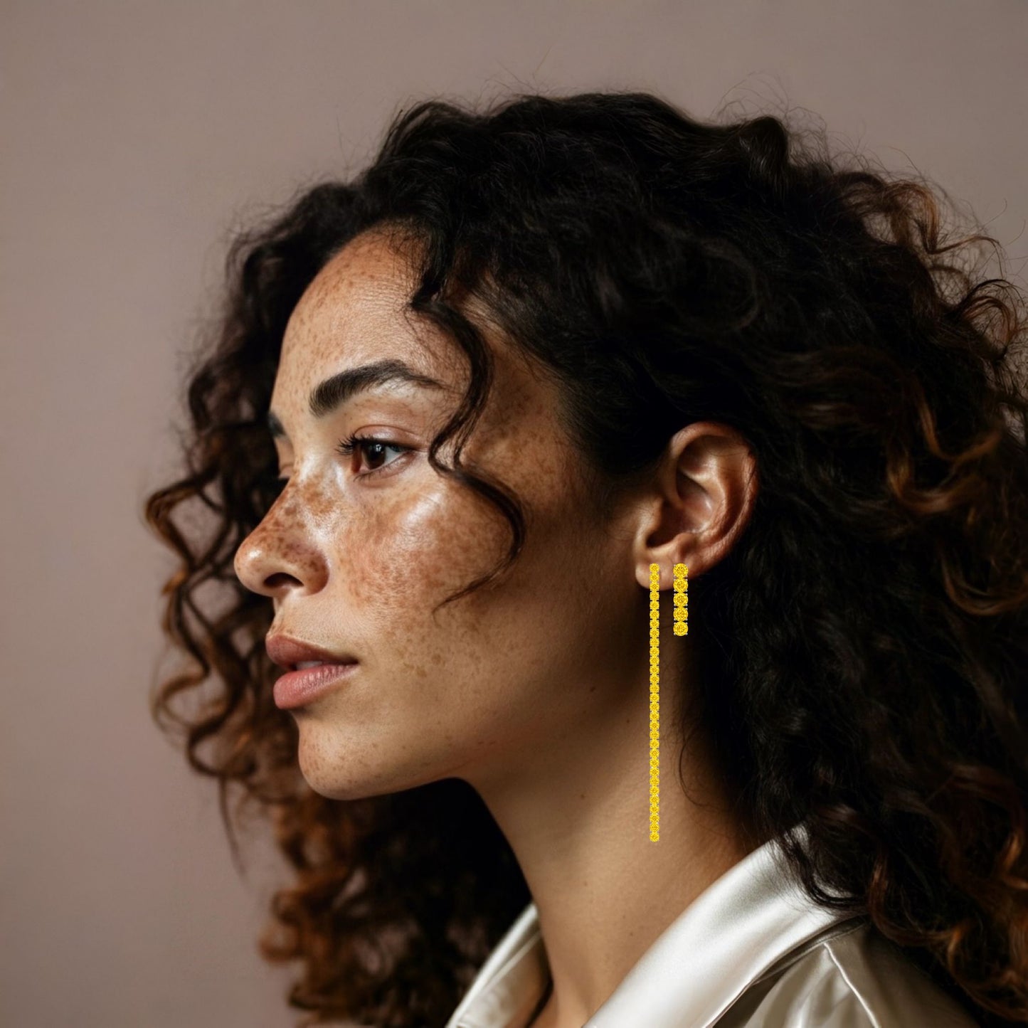 Juno Tennis Charm Earrings – Yellow Sapphire