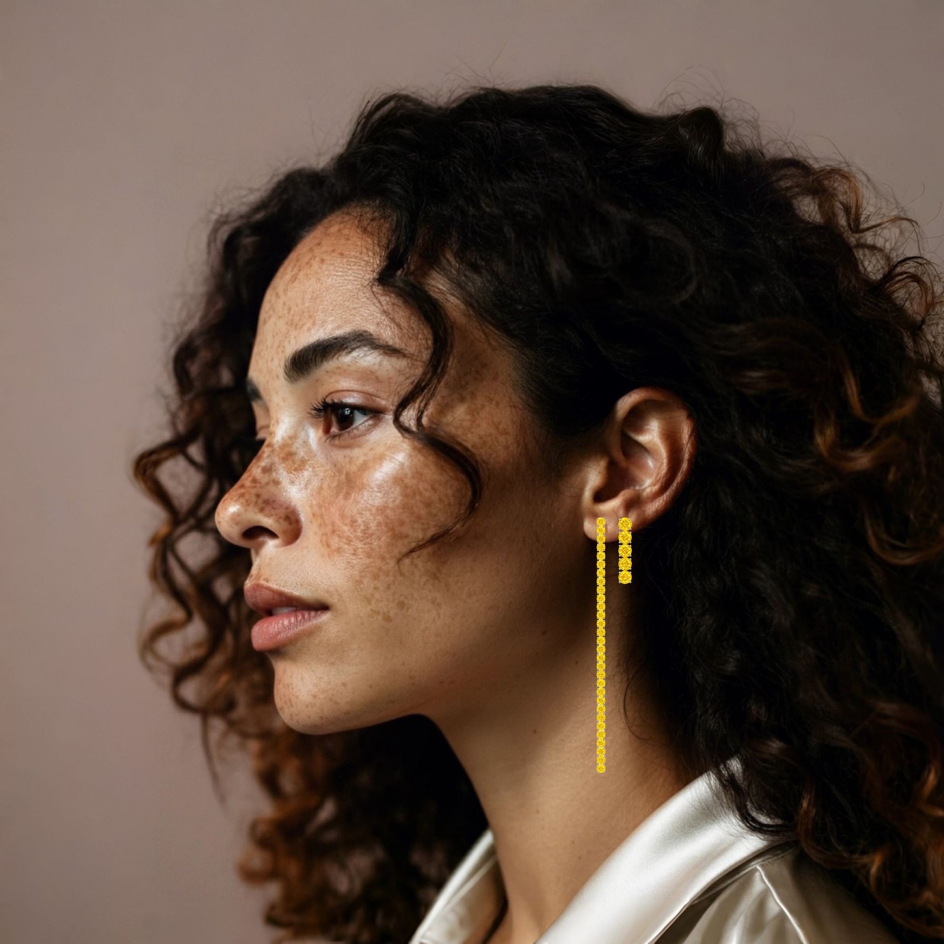 Juno Tennis Charm Earrings – White Diamond