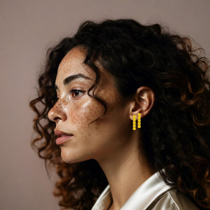 Juno Tennis Charm Earrings – White Diamond