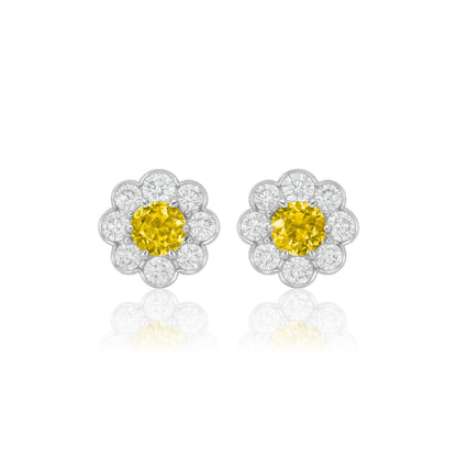 Juno Daisy Stud Earrings – Yellow Sapphire