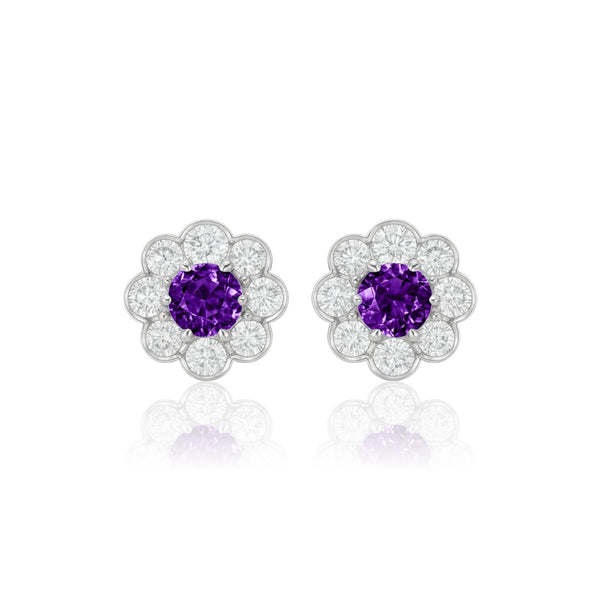 Juno Daisy Stud Earrings – Purple Sapphire