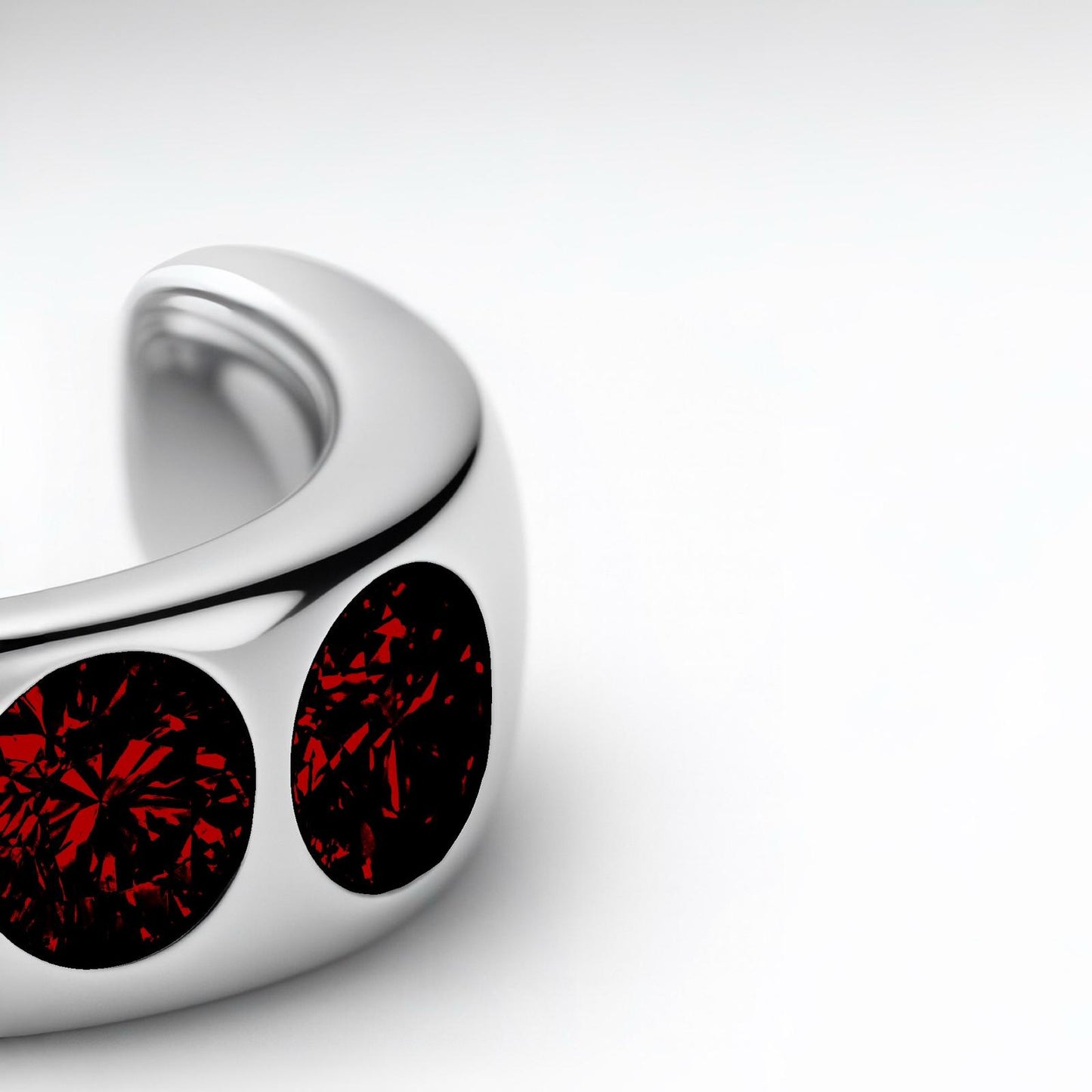 Forma Maxi Ear Cuff – Deep Red Garnet