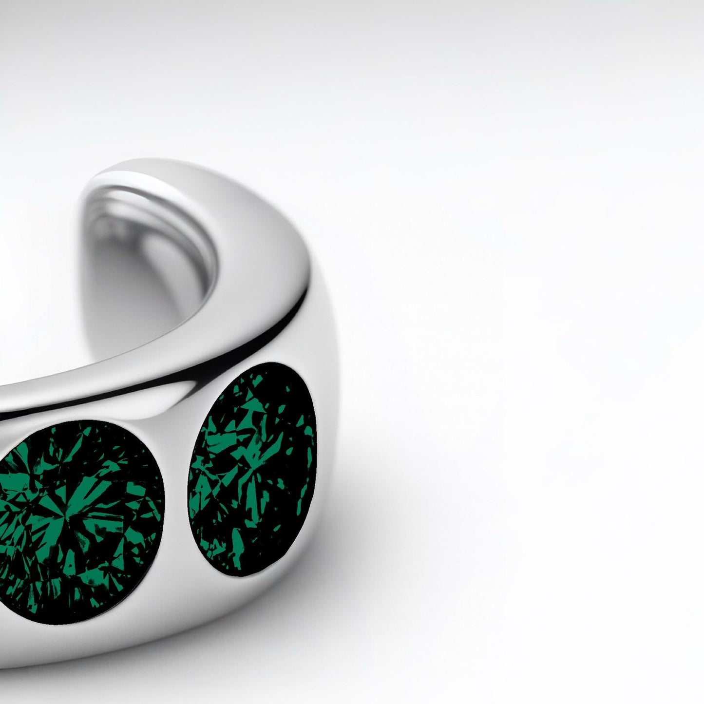 Forma Maxi Ear Cuff – Zambian Green Emerald