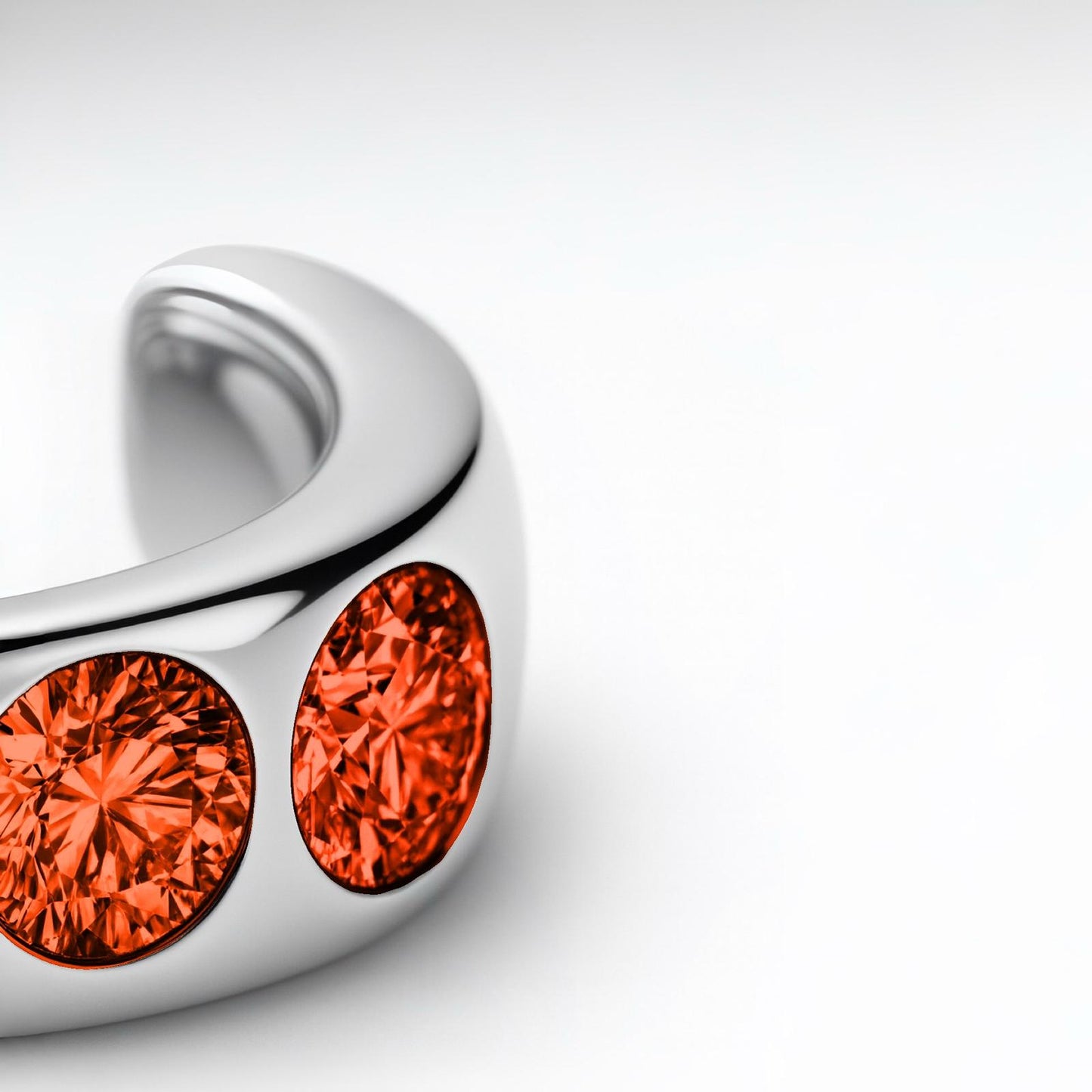 Forma Maxi Ear Cuff – Orange Padparadscha Sapphire