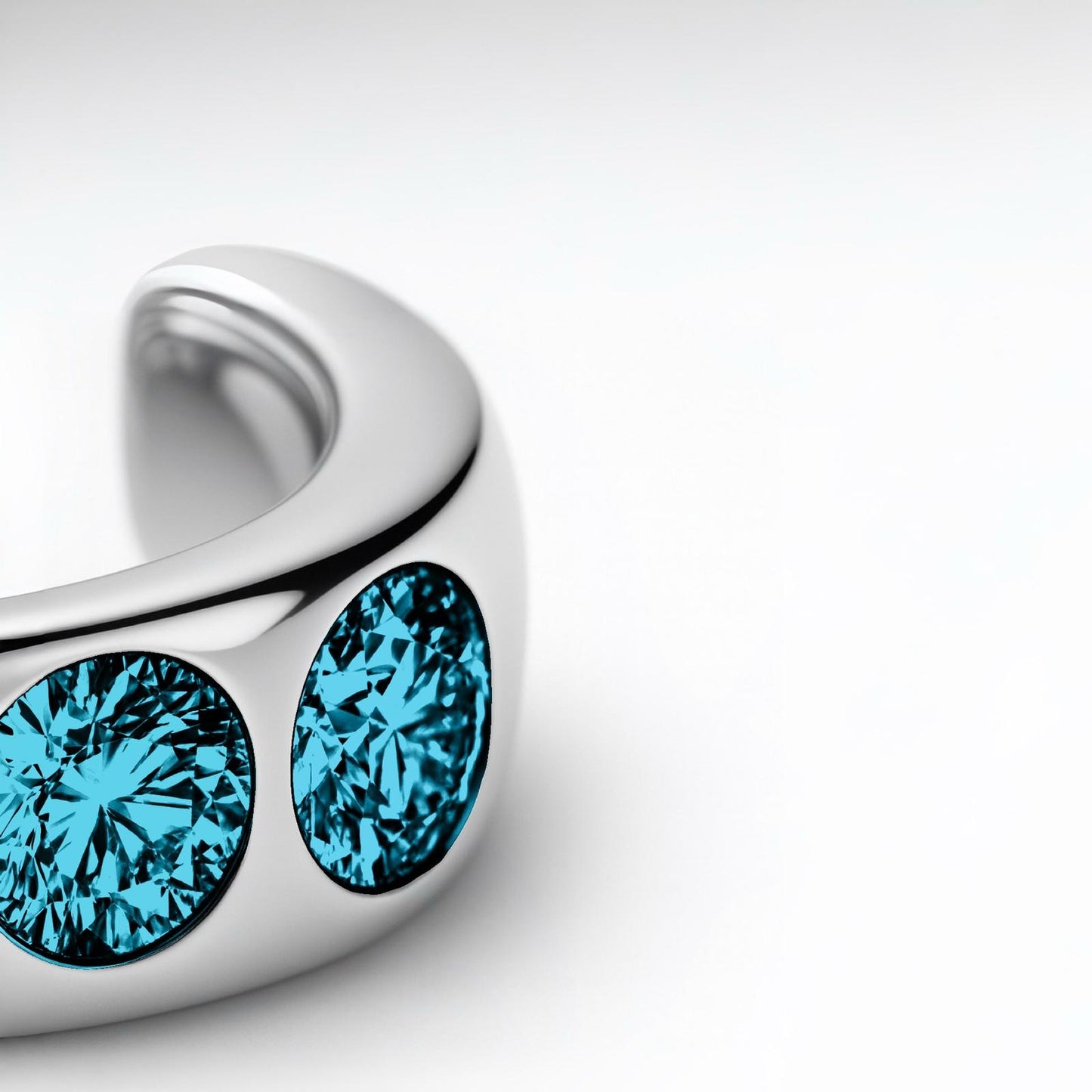Forma Maxi Ear Cuff – Teal Blue Spinel