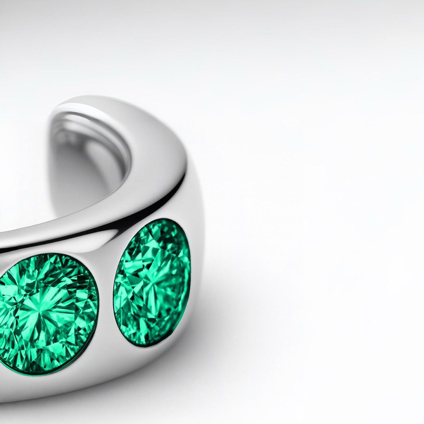 Forma Maxi Ear Cuff – Colombian Green Emerald