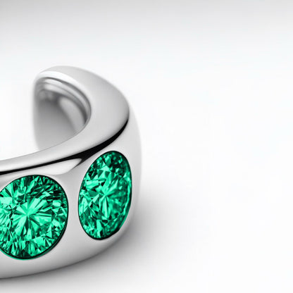 Forma Maxi Ear Cuff – Colombian Green Emerald