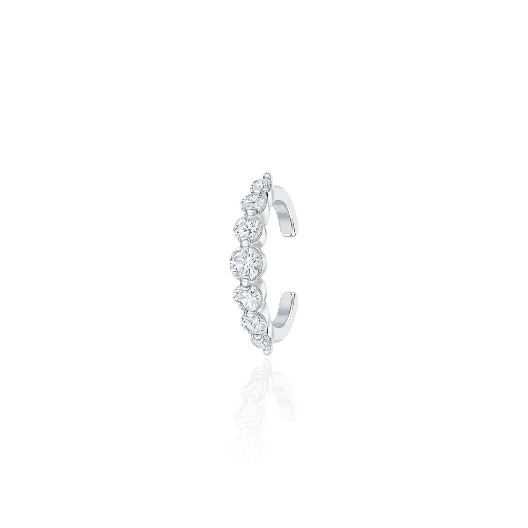 Juno Graduated Ear Cuff – White Diamond