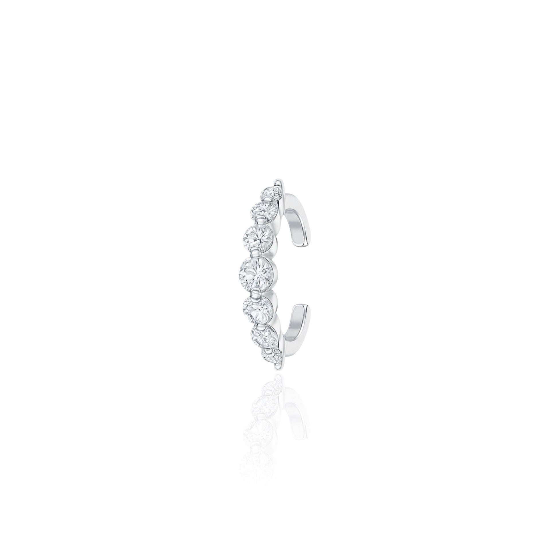 Juno Graduated Ear Cuff – White Diamond