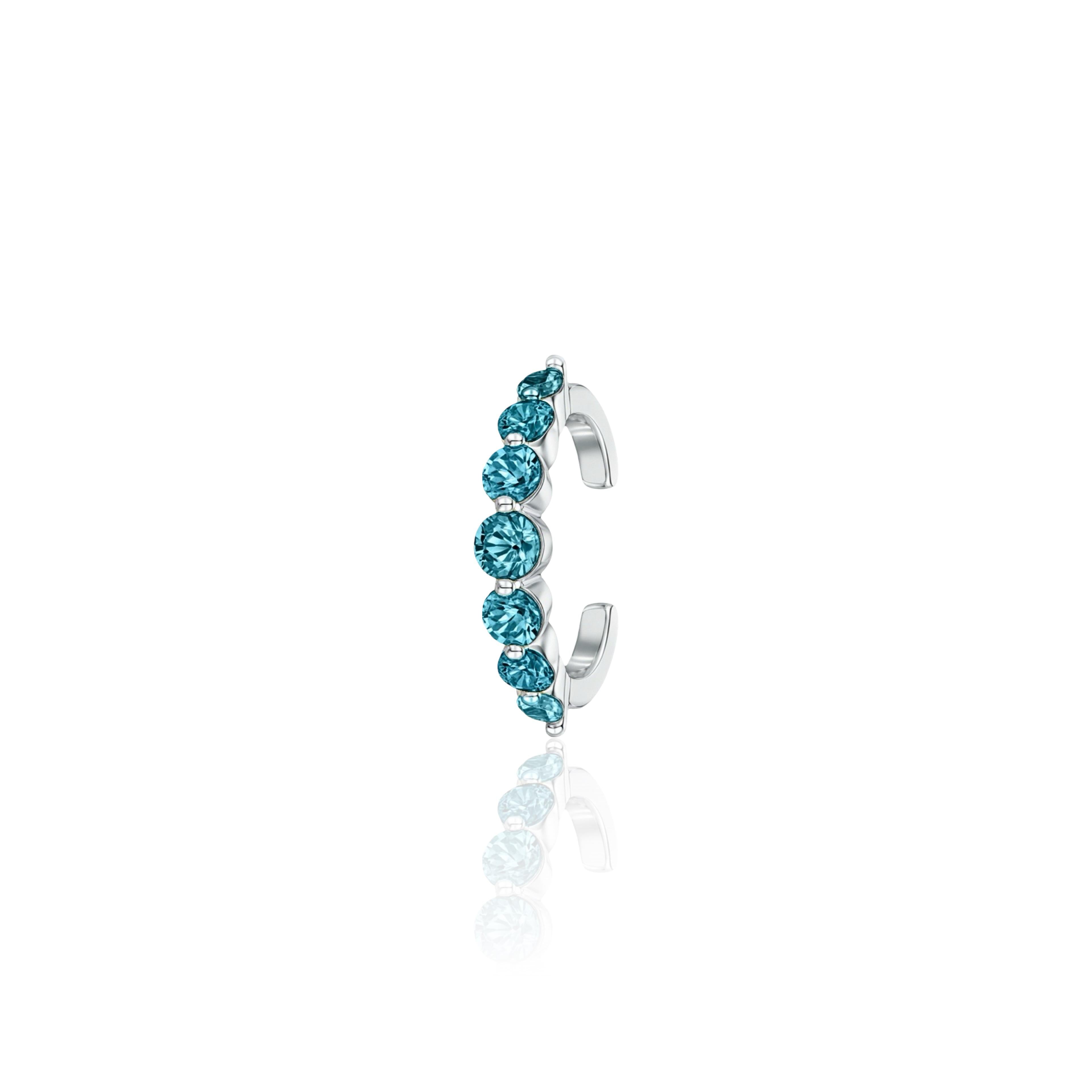 Juno Graduated Ear Cuff – Teal Blue Spinel