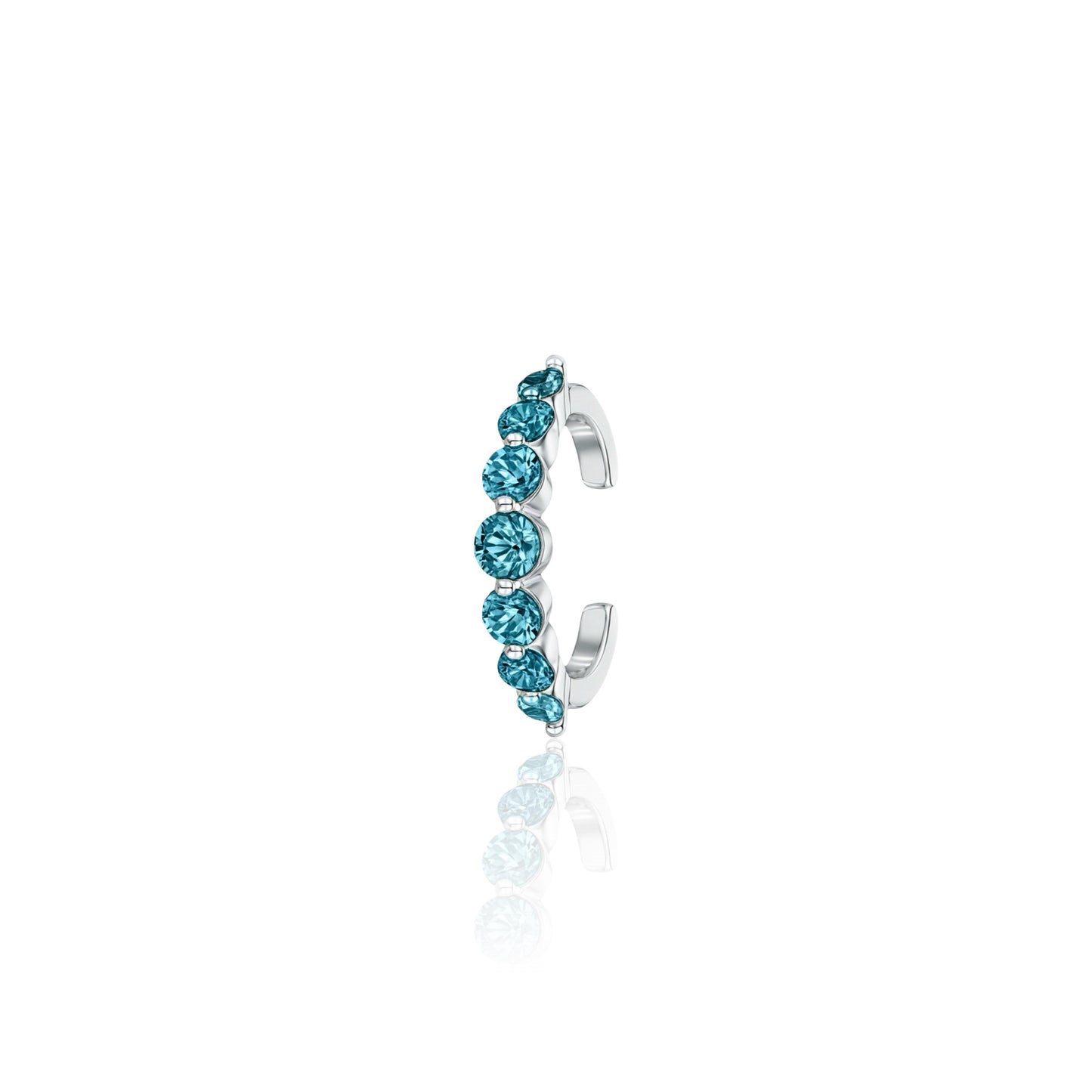 Juno Graduated Ear Cuff – Teal Blue Spinel