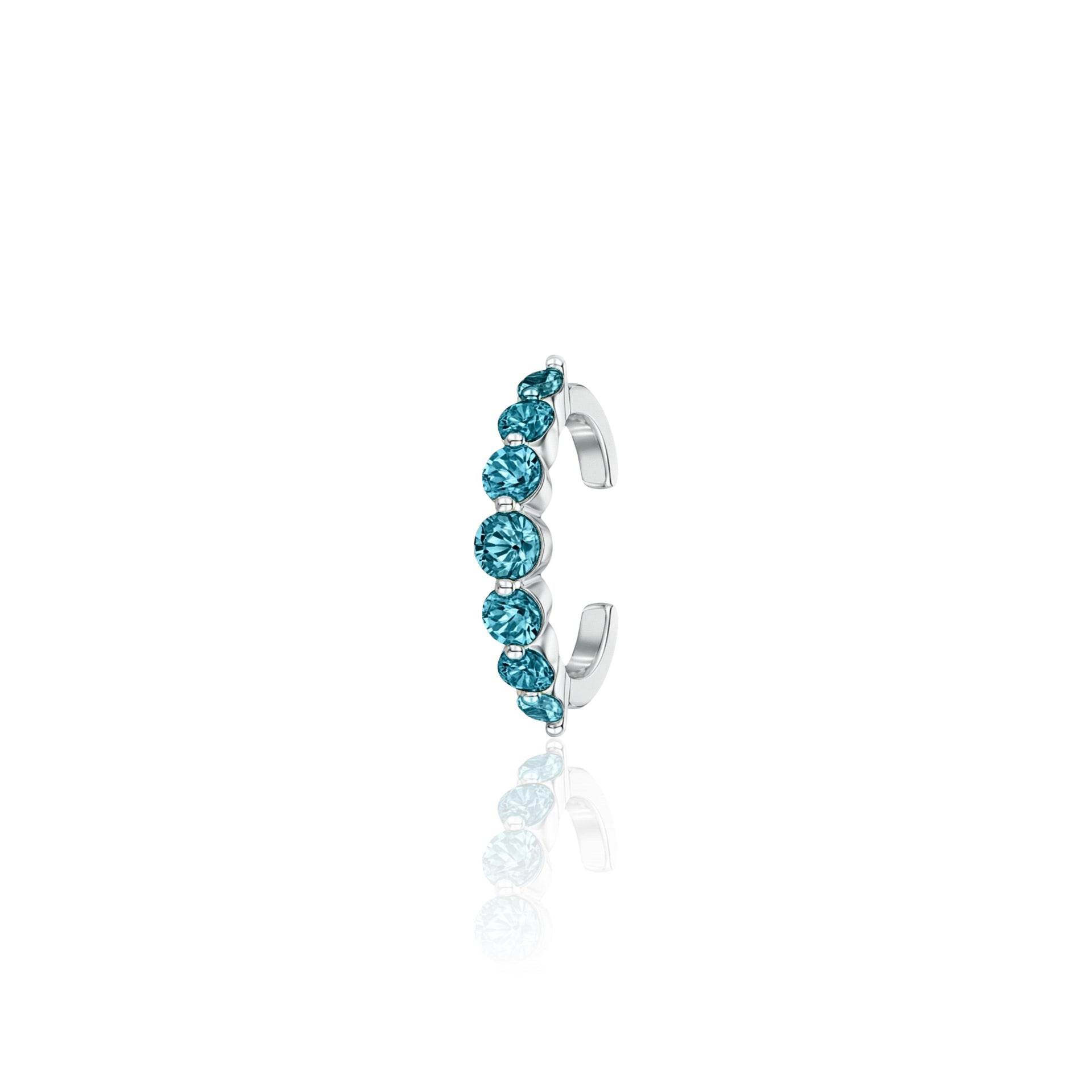 Juno Graduated Ear Cuff – Teal Blue Spinel